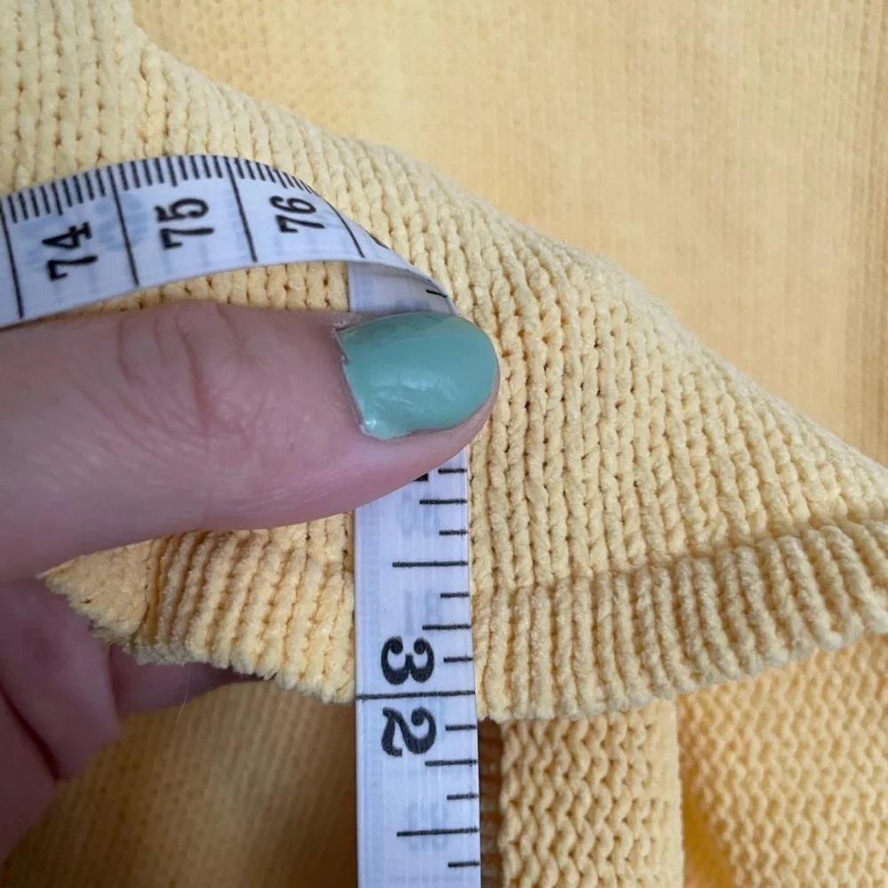 Zara Women’s Size Small Yellow Knit Sleeveless Polo Mini Dress